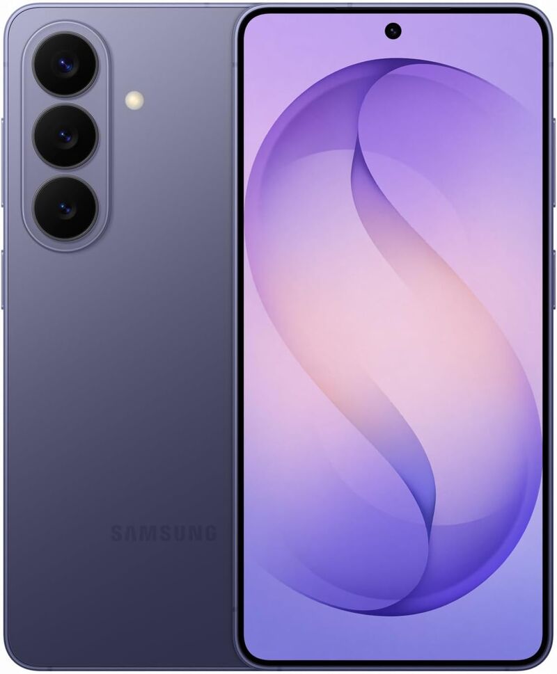 A Samsung Galaxy phone shown from the front and the back